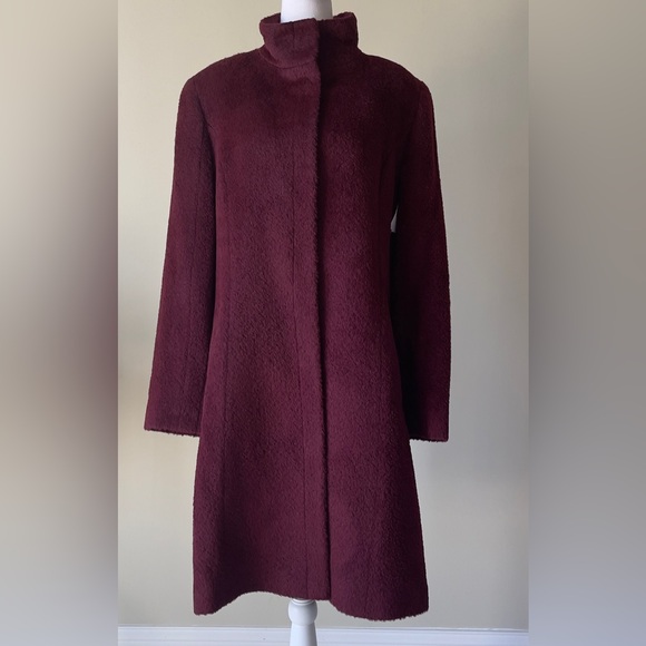Sofia Cashmere Stand Collar Shaped Alpaca & Wool Blend Coat NWOT Size 14 - Picture 6 of 14
